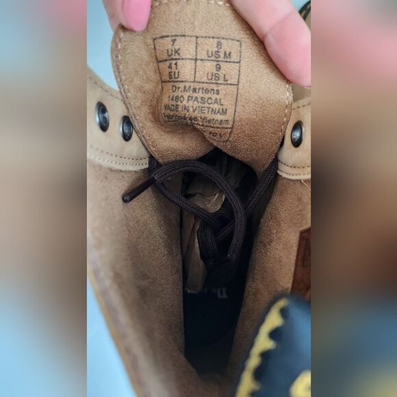 Dr. Martens 1460 Pascal Nubuck Leather Lace Up Boots Tan Leather Boots - Picture 7 of 7